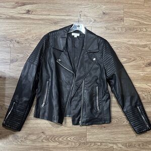 Topshop Black Leather Biker Jacket